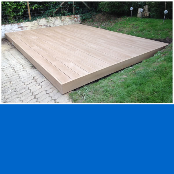 Photo of simple decking area finished with Millboard Composite decking.