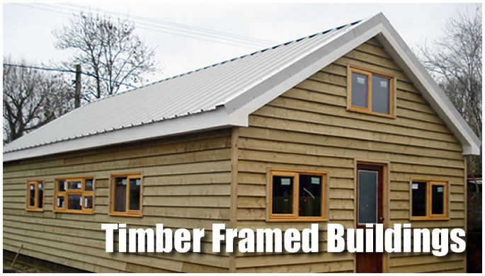 Timber framed buildings display image.