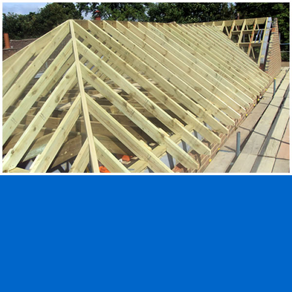 Photo of cut and pitch roofing.