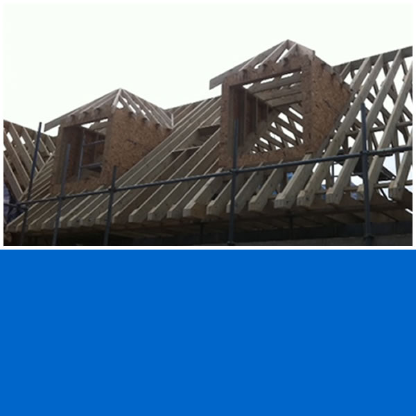 Photo of cut and pitch roofing.