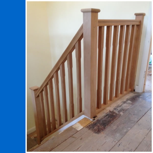 Photo of Posts, Handrails and Spindles fitted to existing staircase.